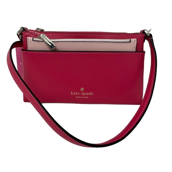 Kate Spade Sadie Saffiano Leather Top Zip Pink Crossbody Set Bag K7402 $249 - Picture 1 of 6